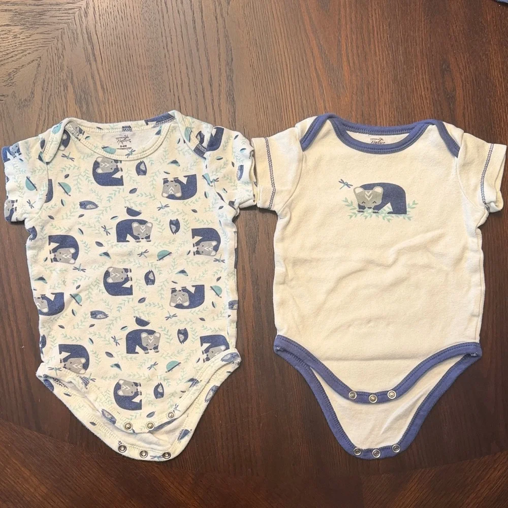 Touched by Nature Organic Cotton Baby Set 8 Pc Outfit Bundle 0-6M Blue